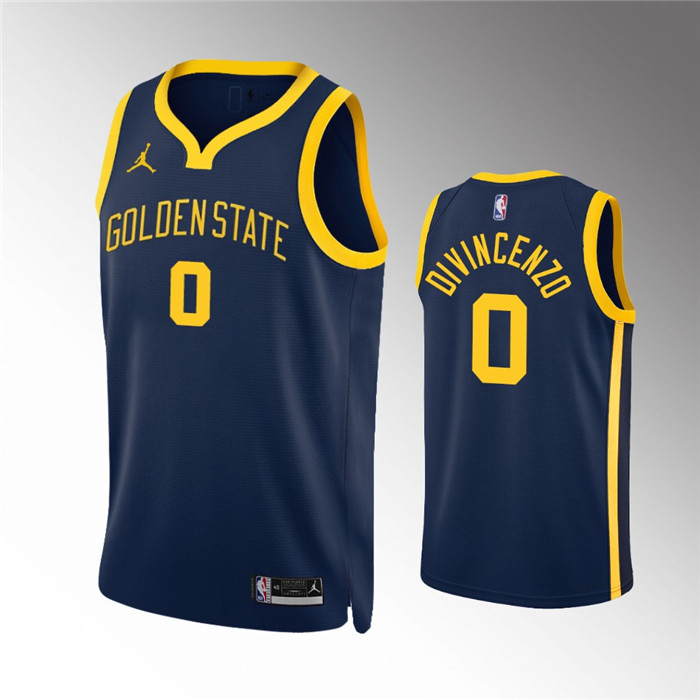 Men's Golden State Warriors #0 Donte DiVincenzo Navy Statement EditionStitched Jersey